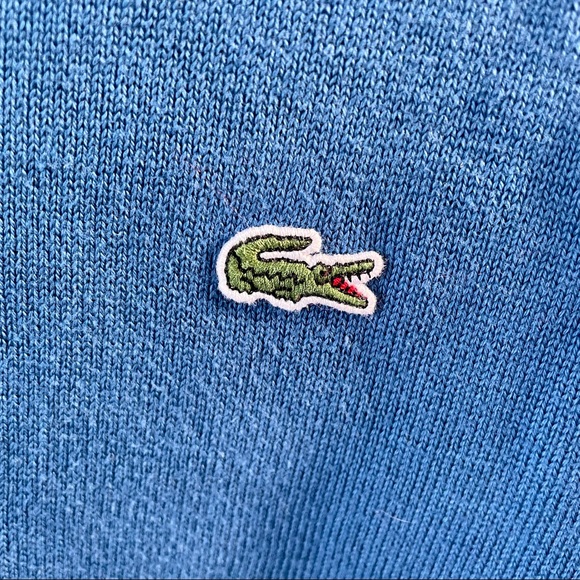 Blue Lacoste V-Neck Sweater - Picture 3 of 4